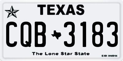 TX license plate CQB3183