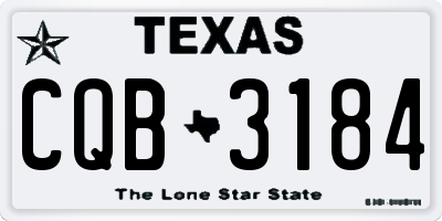 TX license plate CQB3184