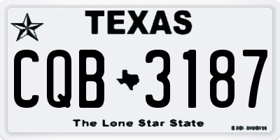 TX license plate CQB3187