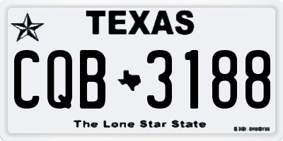 TX license plate CQB3188