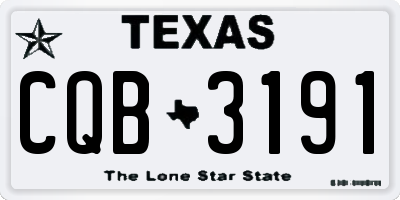 TX license plate CQB3191