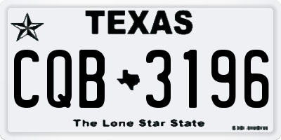 TX license plate CQB3196