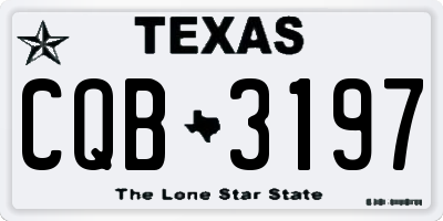 TX license plate CQB3197