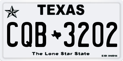 TX license plate CQB3202