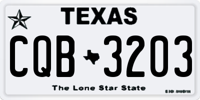 TX license plate CQB3203