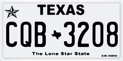 TX license plate CQB3208