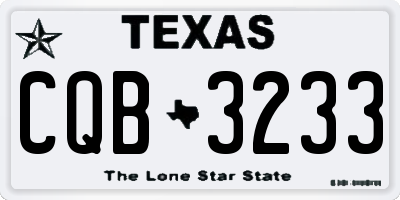 TX license plate CQB3233