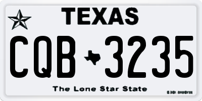 TX license plate CQB3235