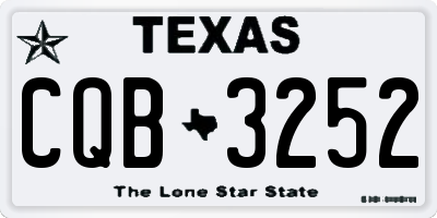 TX license plate CQB3252