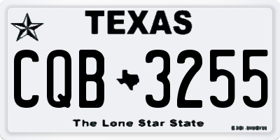 TX license plate CQB3255