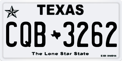 TX license plate CQB3262