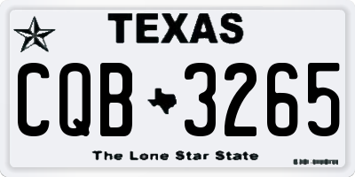TX license plate CQB3265