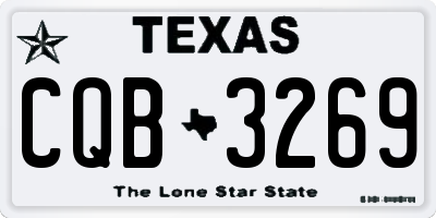 TX license plate CQB3269