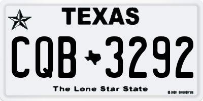 TX license plate CQB3292