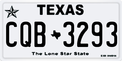 TX license plate CQB3293