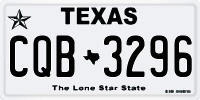 TX license plate CQB3296