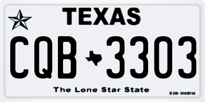 TX license plate CQB3303