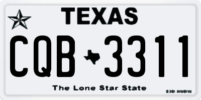 TX license plate CQB3311