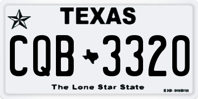 TX license plate CQB3320