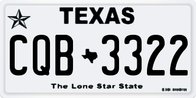 TX license plate CQB3322