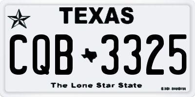 TX license plate CQB3325