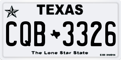 TX license plate CQB3326