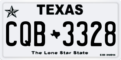 TX license plate CQB3328