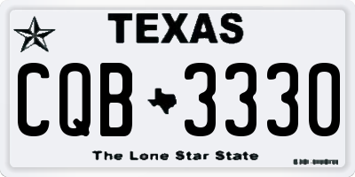 TX license plate CQB3330
