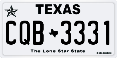 TX license plate CQB3331