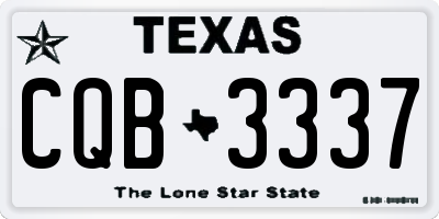 TX license plate CQB3337