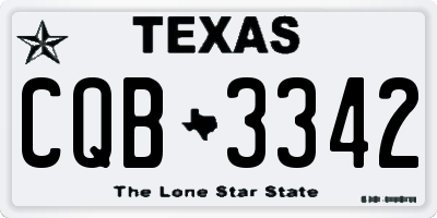 TX license plate CQB3342