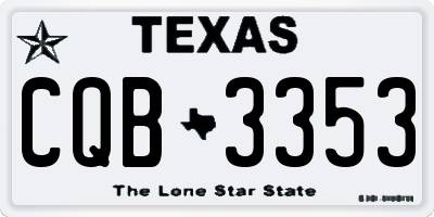 TX license plate CQB3353