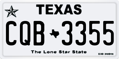 TX license plate CQB3355