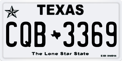 TX license plate CQB3369
