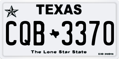TX license plate CQB3370