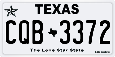 TX license plate CQB3372