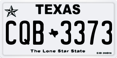 TX license plate CQB3373