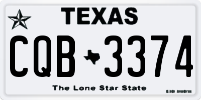 TX license plate CQB3374