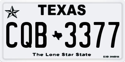 TX license plate CQB3377