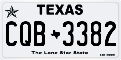 TX license plate CQB3382