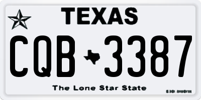 TX license plate CQB3387