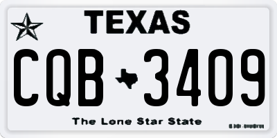 TX license plate CQB3409