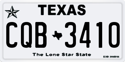 TX license plate CQB3410
