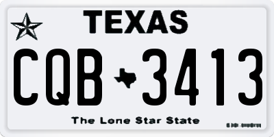 TX license plate CQB3413
