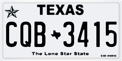 TX license plate CQB3415