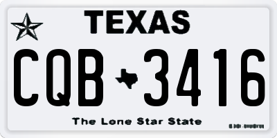 TX license plate CQB3416
