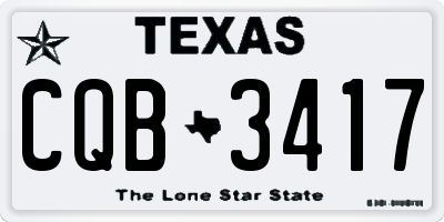 TX license plate CQB3417