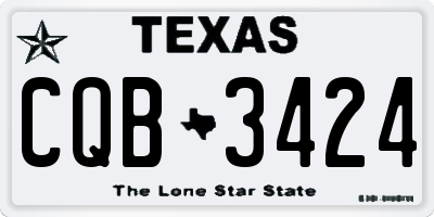 TX license plate CQB3424