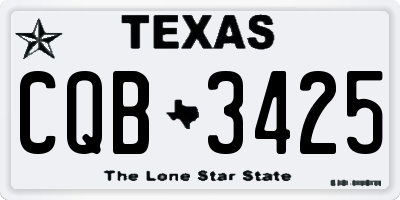 TX license plate CQB3425
