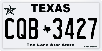 TX license plate CQB3427